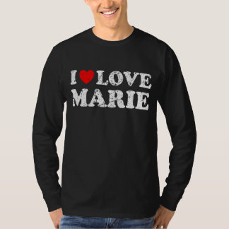 Verpletterde grunge versleten stijl I love Marie T-shirt