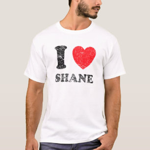 Verpletterde grunge versleten stijl I love Shane T-shirt