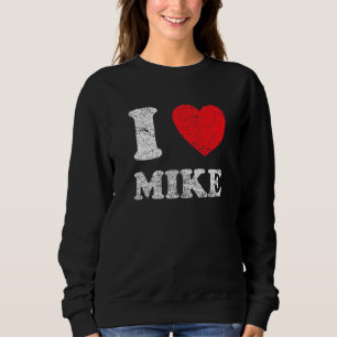 Verpletterde grunge versleten stijl Ik hou van Mik Trui