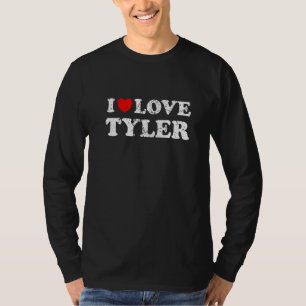Verpletterde grunge versleten stijl ik hou van Tyl T-shirt