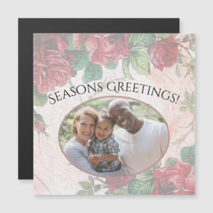 Verpletterde rode rozen die op Papiermagneet schri