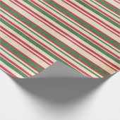 Verpletterde rode witte strepen cadeaupapier (Hoek)