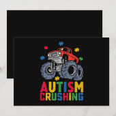 Verpletterend Autisme Monster Truck Awareness Jong Kaart (Voorkant / Achterkant)