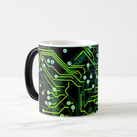 Verpletterend Groene Zwarte Abstracte Moderne Koel Magische Mok (Voorkant links)