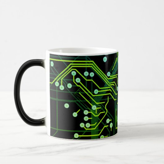 Verpletterend Groene Zwarte Abstracte Moderne Koel Magische Mok (Links)