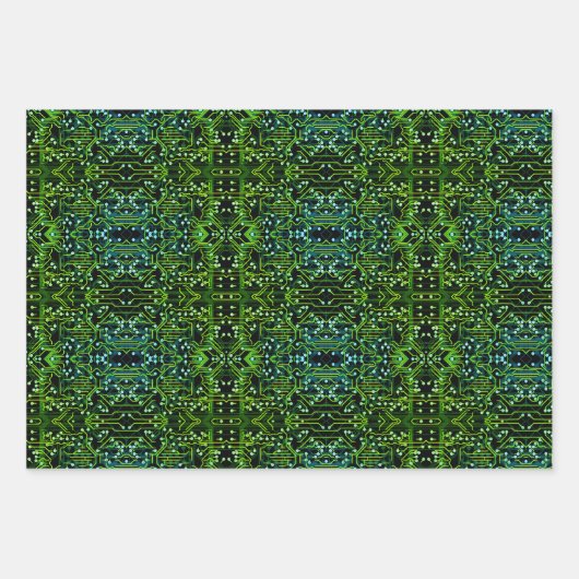 Verpletterend Proces Quirky Abstracte Elektronisch Inpakpapier Vel (Voorkant)