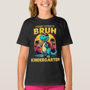 Verpletterende kleuterschool weer naar school Dino T-shirt