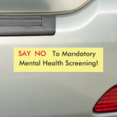 Verplichte Bumpersticker voor screening op psychis (Op auto)