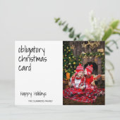 Verplichte kerstkaart Funny-foto (Staand voorkant)