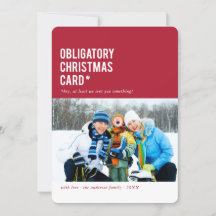Verplichte Kerstmis... Funny Holiday-fotokaart