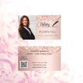 Verplichte ondertekenaar roos goudfoto QR-code Visitekaartje