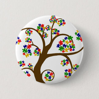 Verpuzzelde levensboom ronde button 5,7 cm