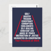 Verraad Collusie Corruptie Obstructie Trump Aug Briefkaart (Voorkant / Achterkant)