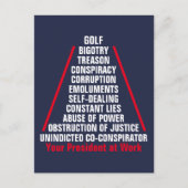 Verraad Collusie Corruptie Obstructie Trump Aug Briefkaart (Voorkant)