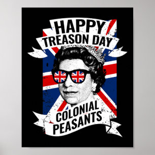 Verraad Dag Grappig Koningin Elizabeth 4 van juli Poster