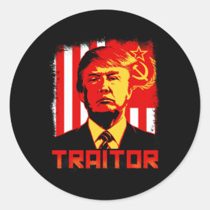 Verrader in opperste President Trump protestkledin Ronde Sticker