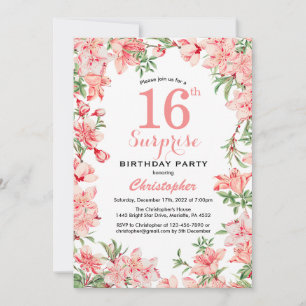 Verras 16e verjaardag Roze Boho botanische flora Kaart