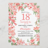 Verras 18e verjaardag Roze Boho botanische flora Kaart (Voorkant / Achterkant)