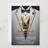Verras 40e verjaardag Tuxedo Uitnodiging (Voorkant)