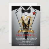 Verras 40e verjaardag Tuxedo Uitnodiging (Voorkant / Achterkant)