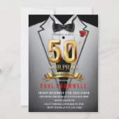 Verras 50e verjaardag Tuxedo-uitnodiging Kaart (Voorkant)