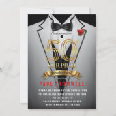 Verras 50e verjaardag Tuxedo-uitnodiging Kaart (Voorkant)