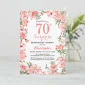 Verras 70e verjaardag Roze Boho botanische flora Kaart (Staand voorkant)