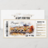 Verras Praag Boarding Pass Cadeaubon Kaart (Voorkant / Achterkant)