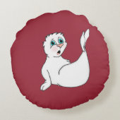 Verrassd Sierkussen van de zeehondenronde Rond Kussen (Achterkant)