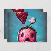 Verrassde aardbei briefkaart (Voorkant / Achterkant)