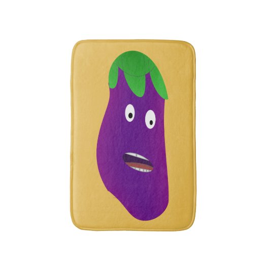 Verrassde Eggplant door Kenneth Yoncich Badmat (Voorkant Verticaal)