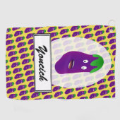 Verrassde Eggplant door Kenneth Yoncich Golfhanddoek (Horizontaal)