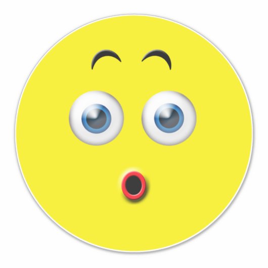 Verrassde Emoji Sticker (Voorkant)