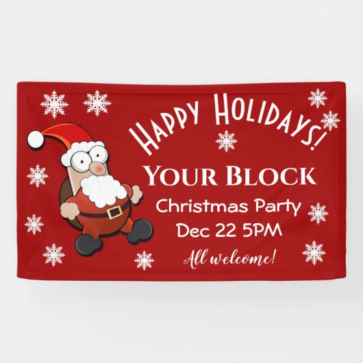 Verrassde kerstman spandoek (Horizontaal)