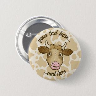Verrassde Koe Button