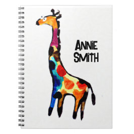 Verrassde, naïeve giraf! Editable-naam Notitieboek