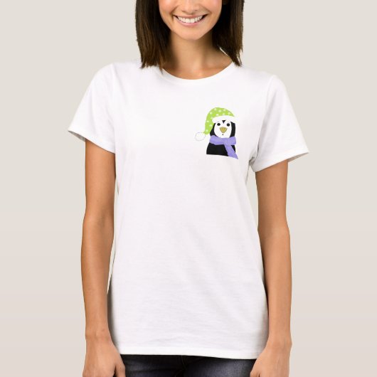Verrassde pinguïn t-shirt (Voorkant)