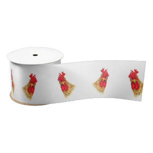 Verrassde Rooster Satin Ribbon Funny Lint