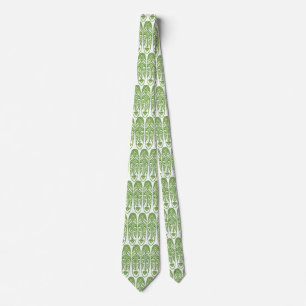Verrassde Tiki Maskers - Avocado op White Stropdas