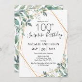 Verrassend 100e verjaardag Eucalyptus Greenery & G Kaart (Voorkant / Achterkant)