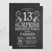 Verrassend 13e dag Uitnodiging Chalkboard (Voorkant / Achterkant)