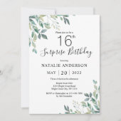 Verrassend 16e verjaardag groene Eucalyptus Greene Kaart (Voorkant)