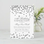 Verrassend 18e verjaardag Silver Glitter Confetti Kaart (Staand voorkant)