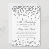Verrassend 18e verjaardag Silver Glitter Confetti Kaart (Voorkant)