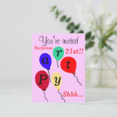 Verrassend 21ste Birthday-ballonnen roze Kaart (Staand voorkant)