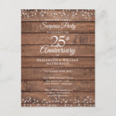 Verrassend, 25e Jubileum Rustic Silver Hearts Briefkaart (Voorkant)