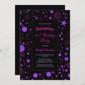 Verrassend 50e verjaardag Paars en Zwarte Partij Kaart (Voorkant / Achterkant)