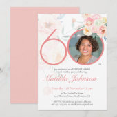 Verrassend 60e verjaardag Roze Floral - Aangepaste Kaart (Voorkant / Achterkant)