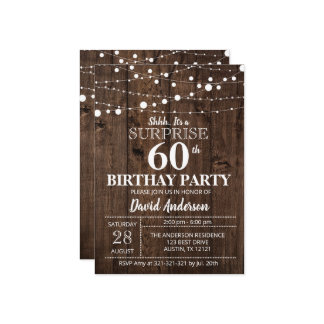 Verrassend 60e verjaardag Rustic Kaart