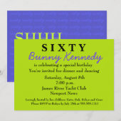 Verrassend 60e verjaardag Uitnodiging Shhh (Voorkant / Achterkant)